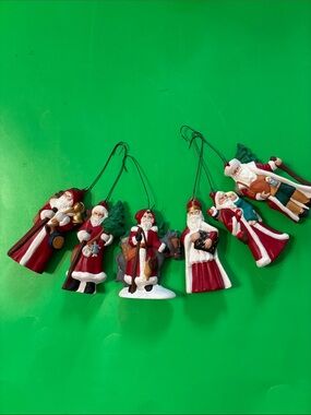 Ceramic Santa Ornaments (set of 6)